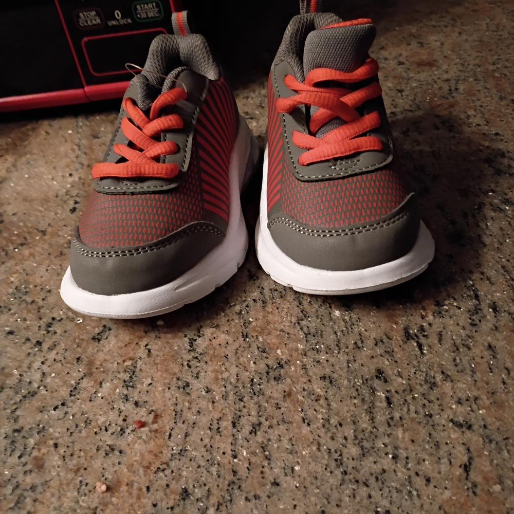 Kids' Gray and Orange Sneakers